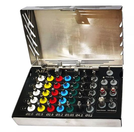 Complete Kit of Dental Implant Integral Stopper Drills with Keys And Drivers